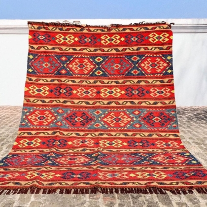 Antique turkish style kilim rug