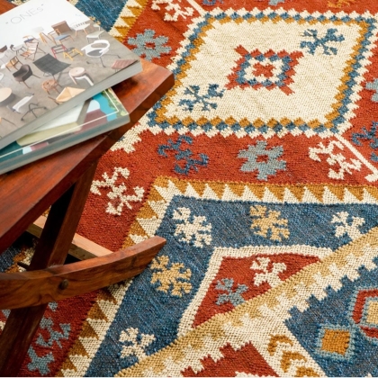 Authentic hand woven indian kilim rug