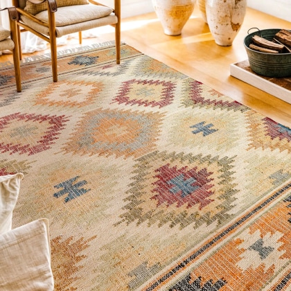 Aztec style kilim rug