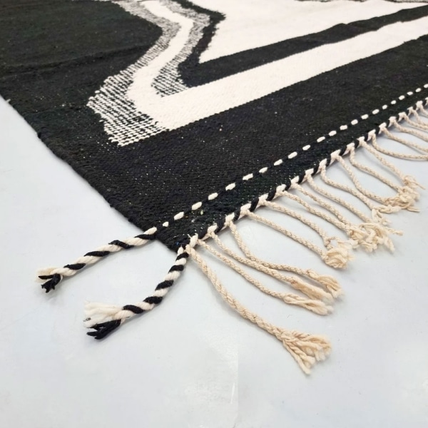 Black Tribal Zanafi kilim rug