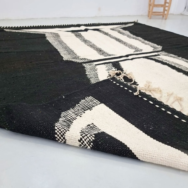 Black Tribal Zanafi kilim rug