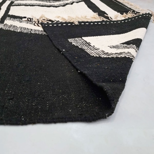 Black Tribal Zanafi kilim rug