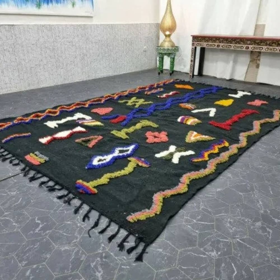 Black kilim Berber rug