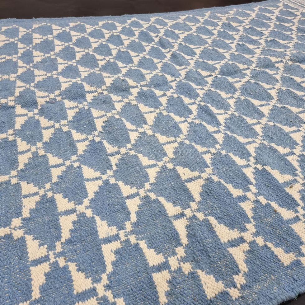 Blue diamond kilim Moroccan rug