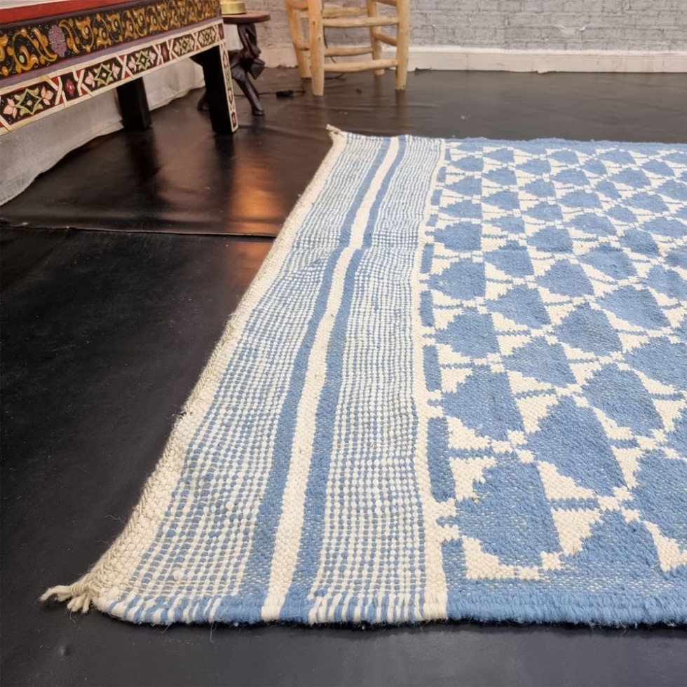 Blue diamond kilim Moroccan rug