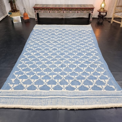 Blue diamond kilim Moroccan rug