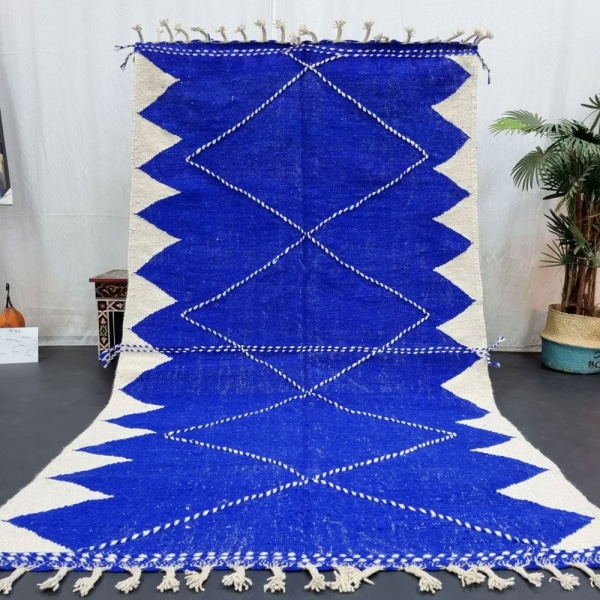 Blue moroccan kilim rug