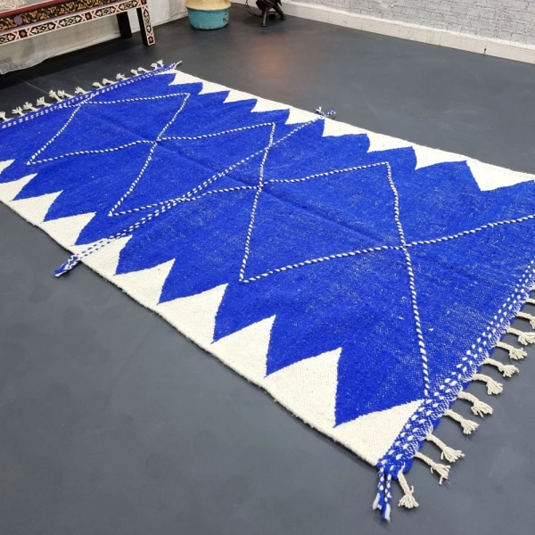 Blue moroccan kilim rug