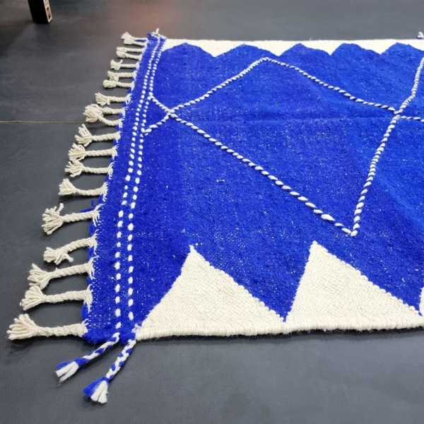 Blue moroccan kilim rug