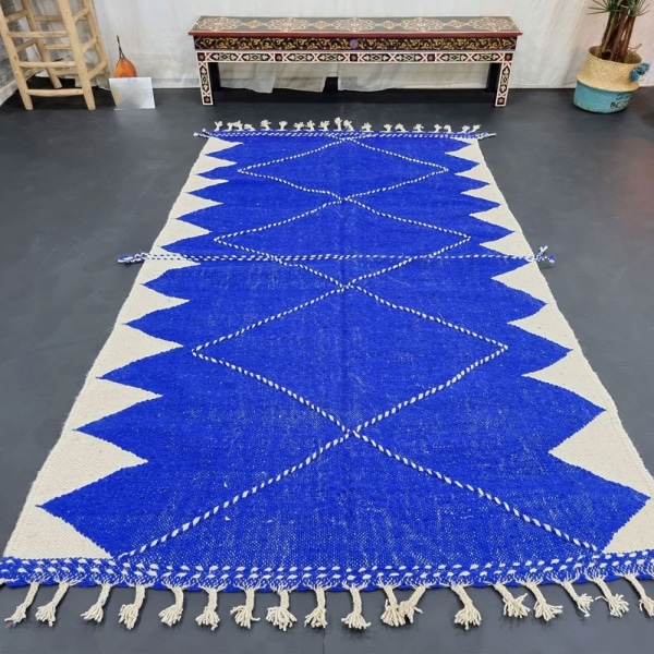 Blue moroccan kilim rug