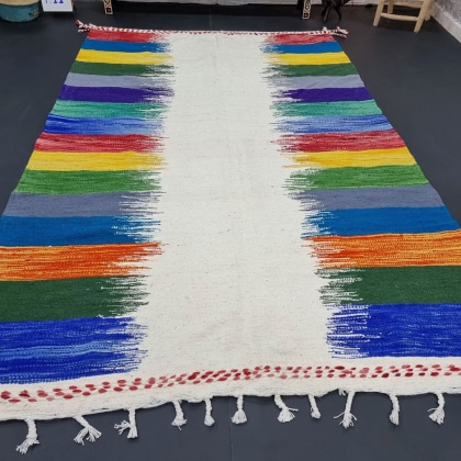 Bright coloured kilim Moroccan rug