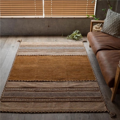 Brown Indian kilim rug