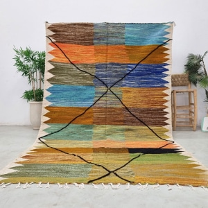 Colorful Moroccan kilim rug