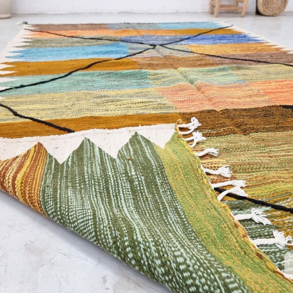 Colorful Moroccan kilim rug