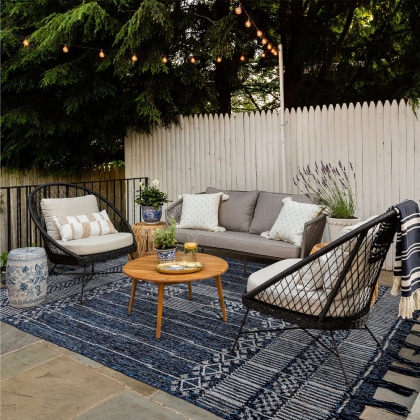 Denim kilim graduated style rug