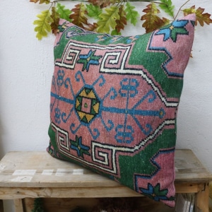 Green kilim pillow