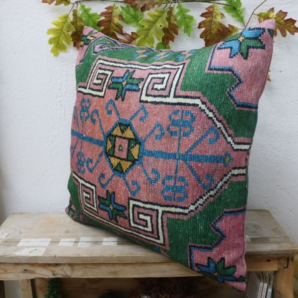 Green kilim pillow