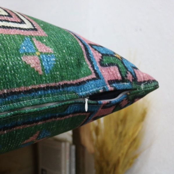 Green kilim pillow