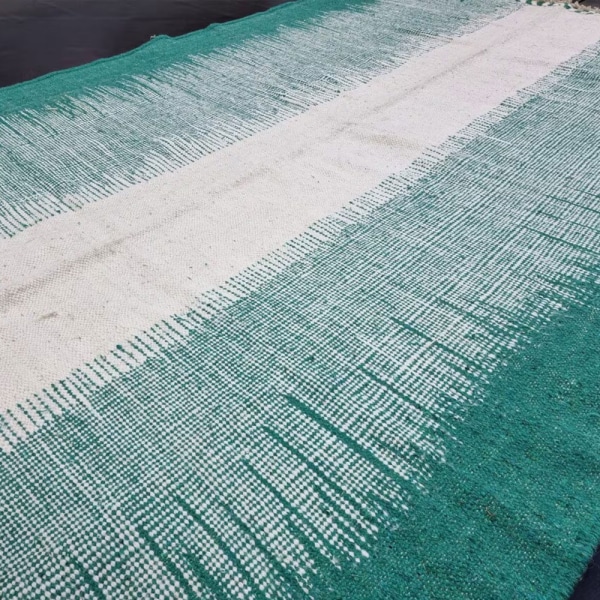 Green vintage moroccan kilim rug