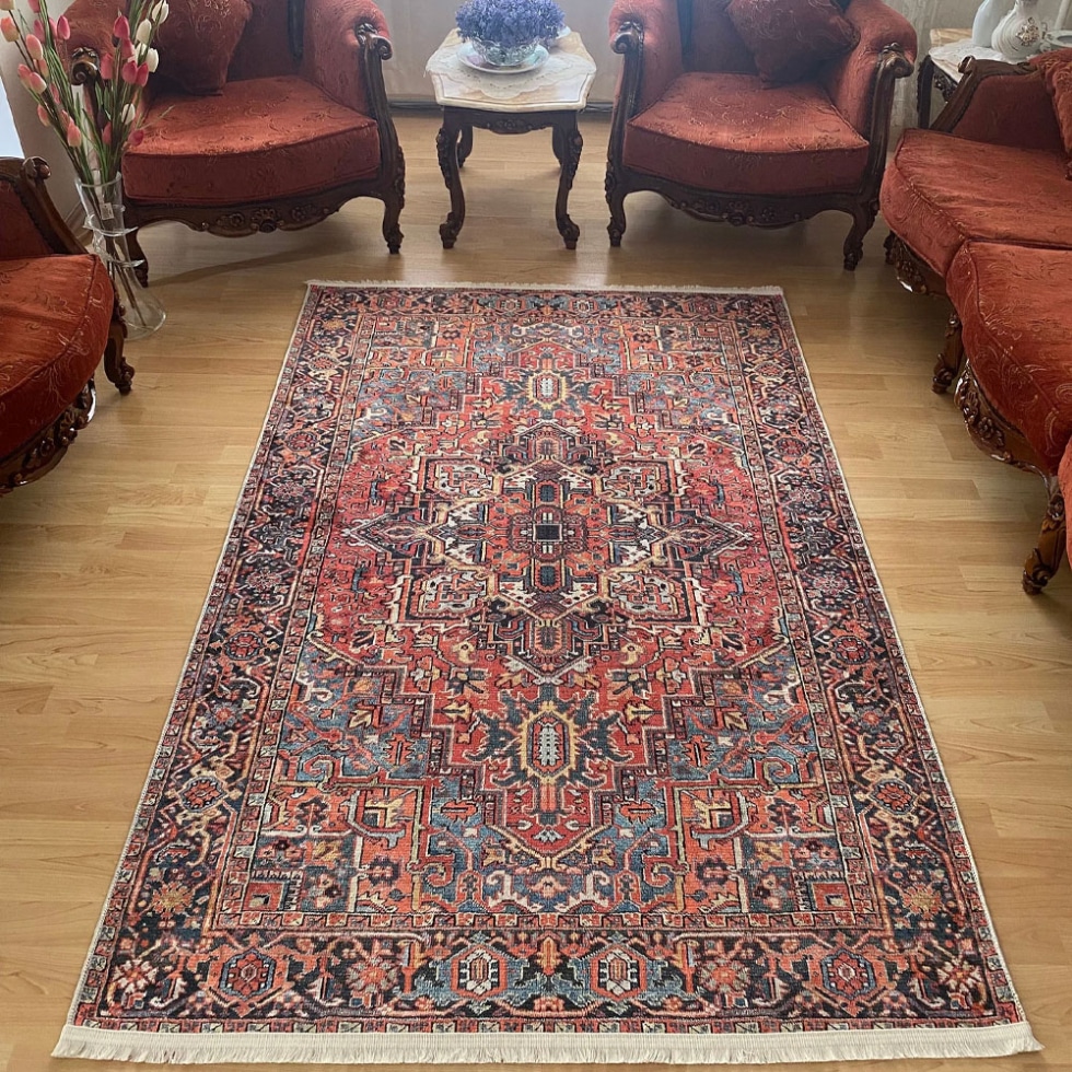 Heriz persian style washable rug