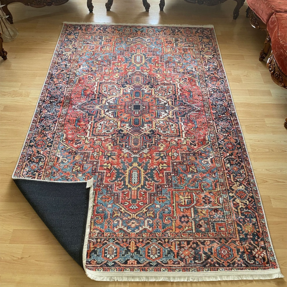 Heriz persian style washable rug