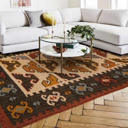 Jute Wool Ethnic Kilim Rug