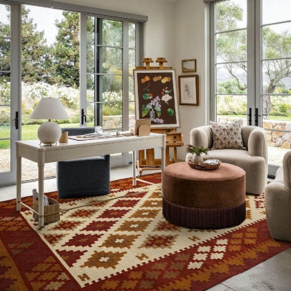 Navajo style living room kilim rug