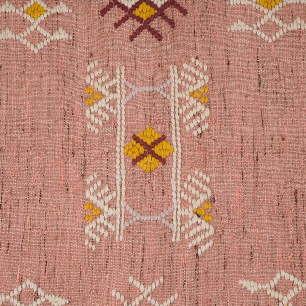 Pink aztec ethnic style kilim rug