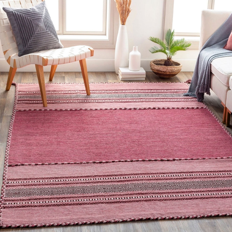 Pink kilim area Indian rug