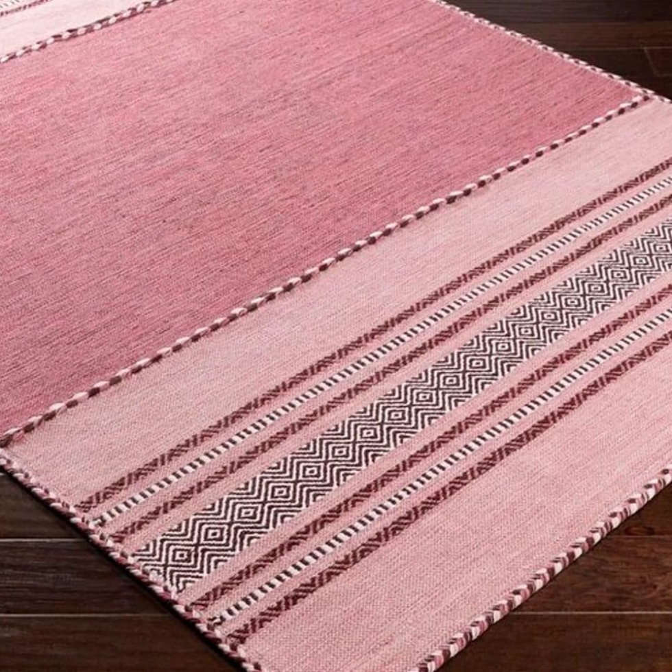 Pink kilim area Indian rug