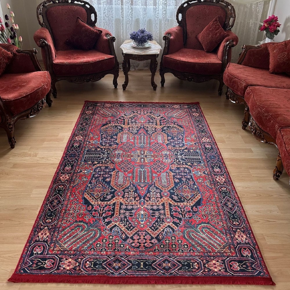 Printed oriental rug kilim style