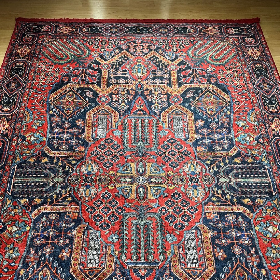 Printed oriental rug kilim style