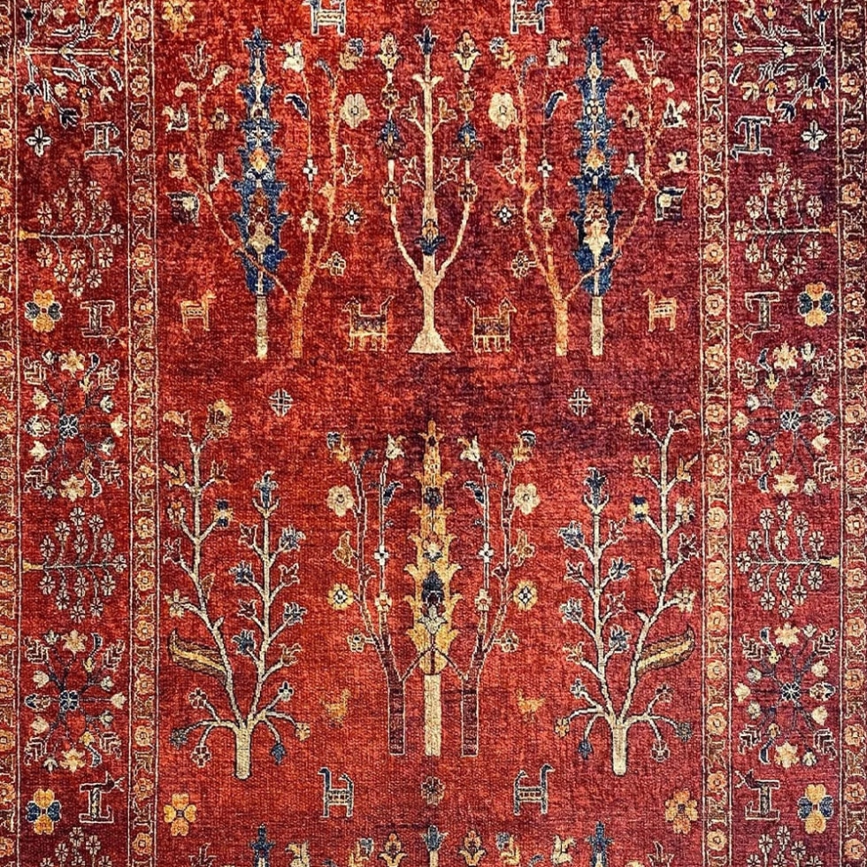 Red Sultani style washable Rug