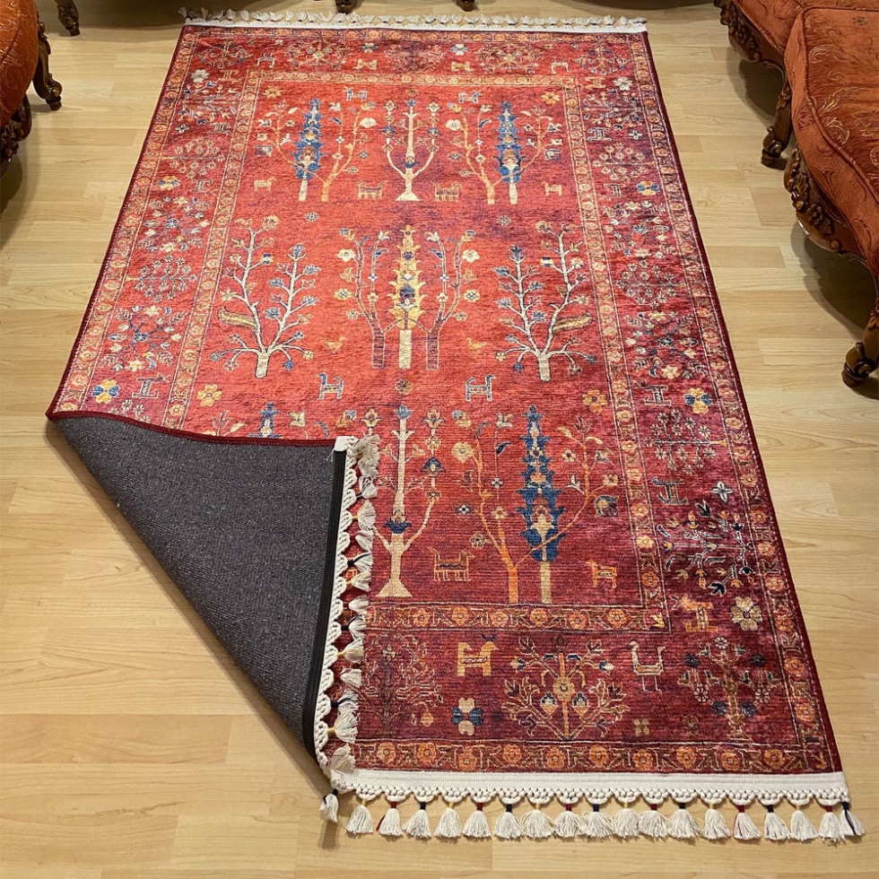 Red Sultani style washable Rug