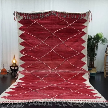 Red moroccan kilim rug