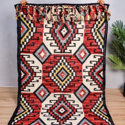 Red tribal kilim indian rug