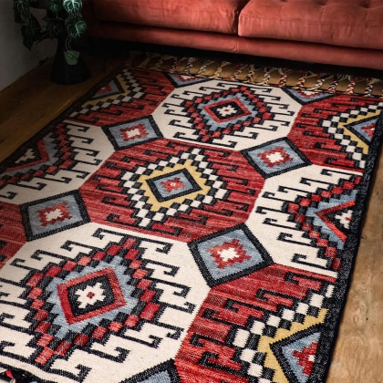 Red tribal kilim indian rug