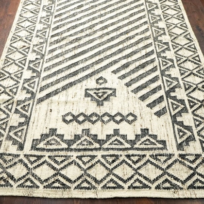 Scandinavian style ivory kilim rug