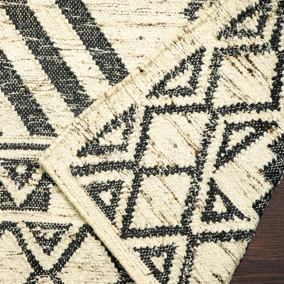 Scandinavian style ivory kilim rug