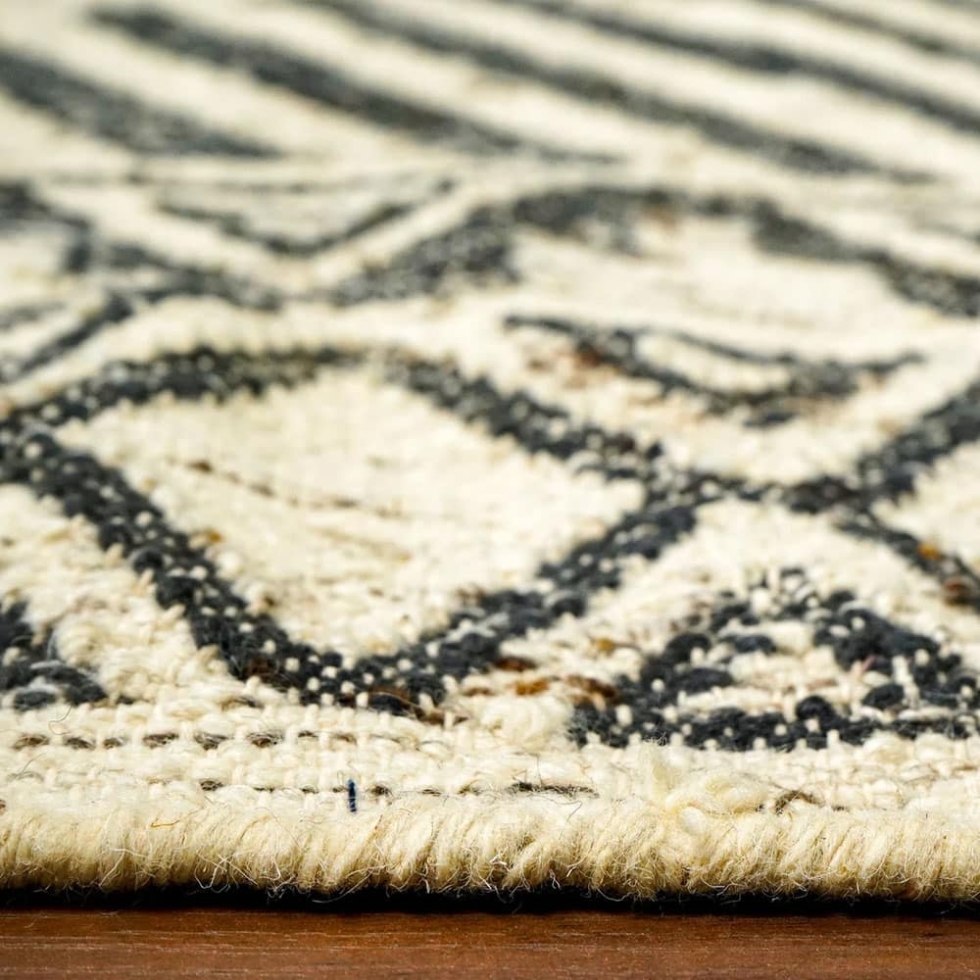 Scandinavian style ivory kilim rug