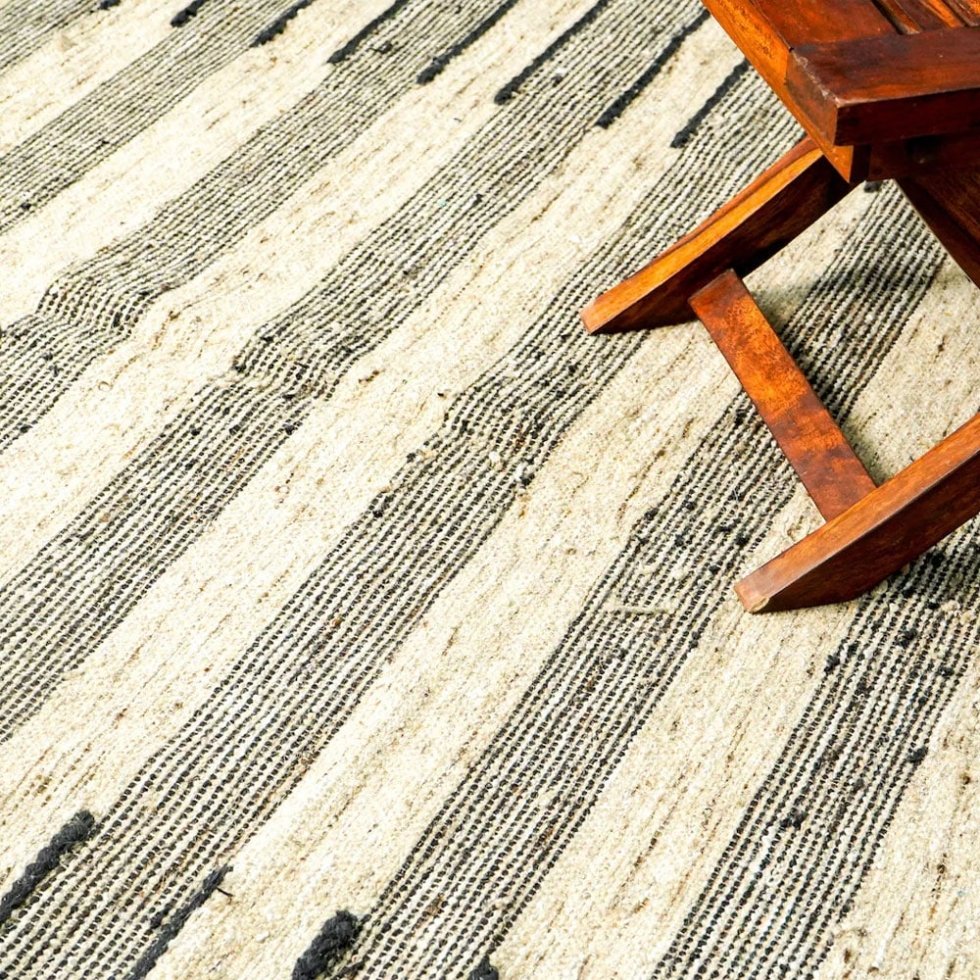 Scandinavian style striped kilim rug
