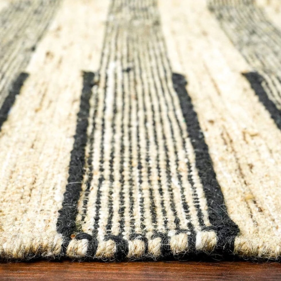 Scandinavian style striped kilim rug