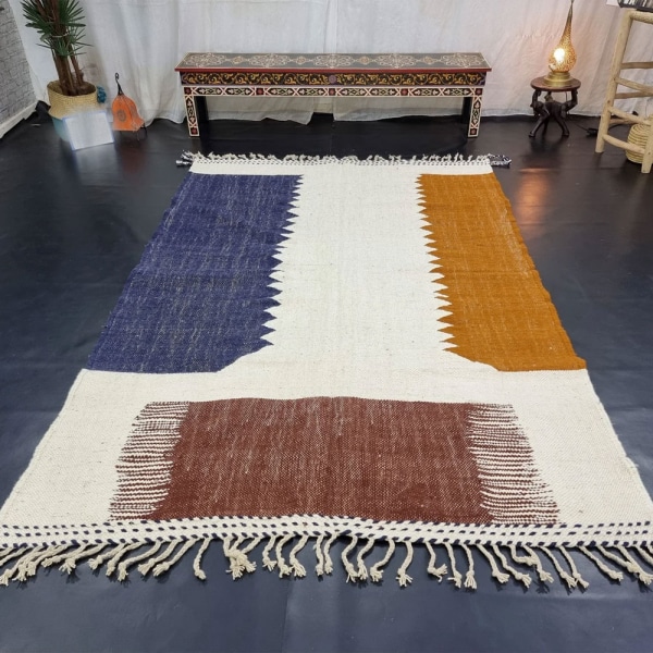 Sheep wool kilim Moroccan rug