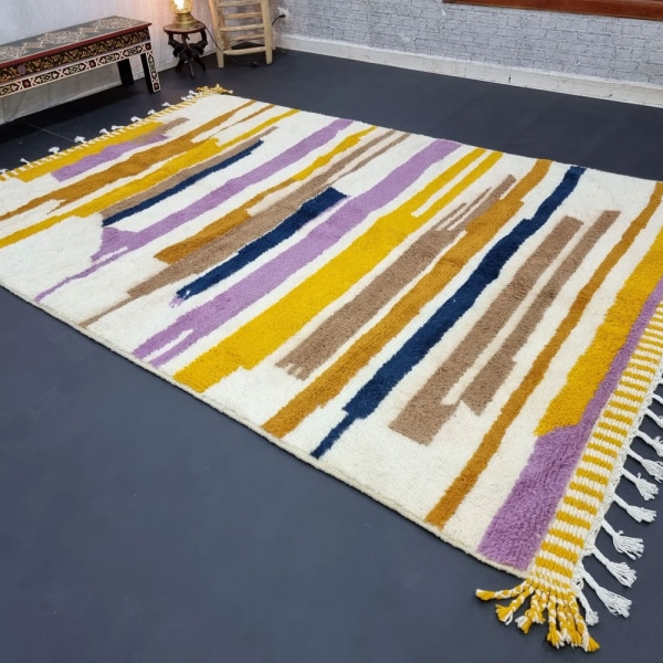 Striped modern kilim wool rug