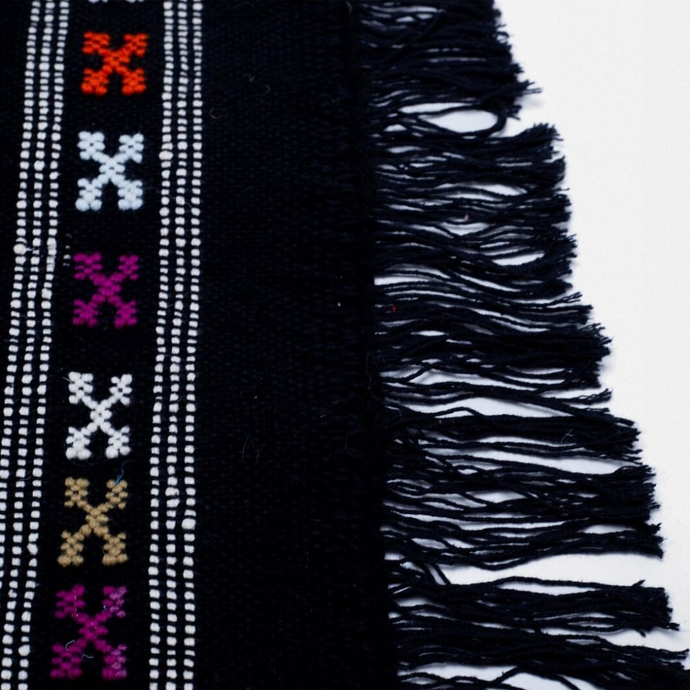 Traditional Black Akhnif Berber kilim rug