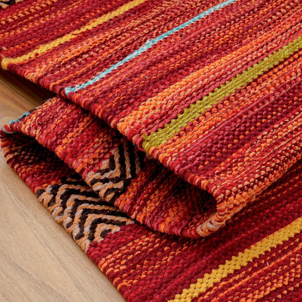 Vintage style red striped kilim rug Vintage style red striped kilim rug
