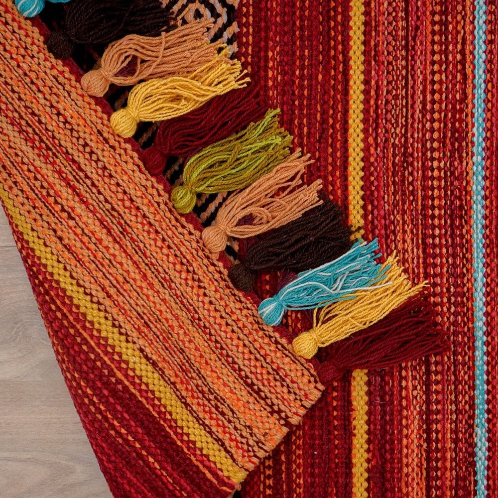 Vintage style red striped kilim rug Vintage style red striped kilim rug