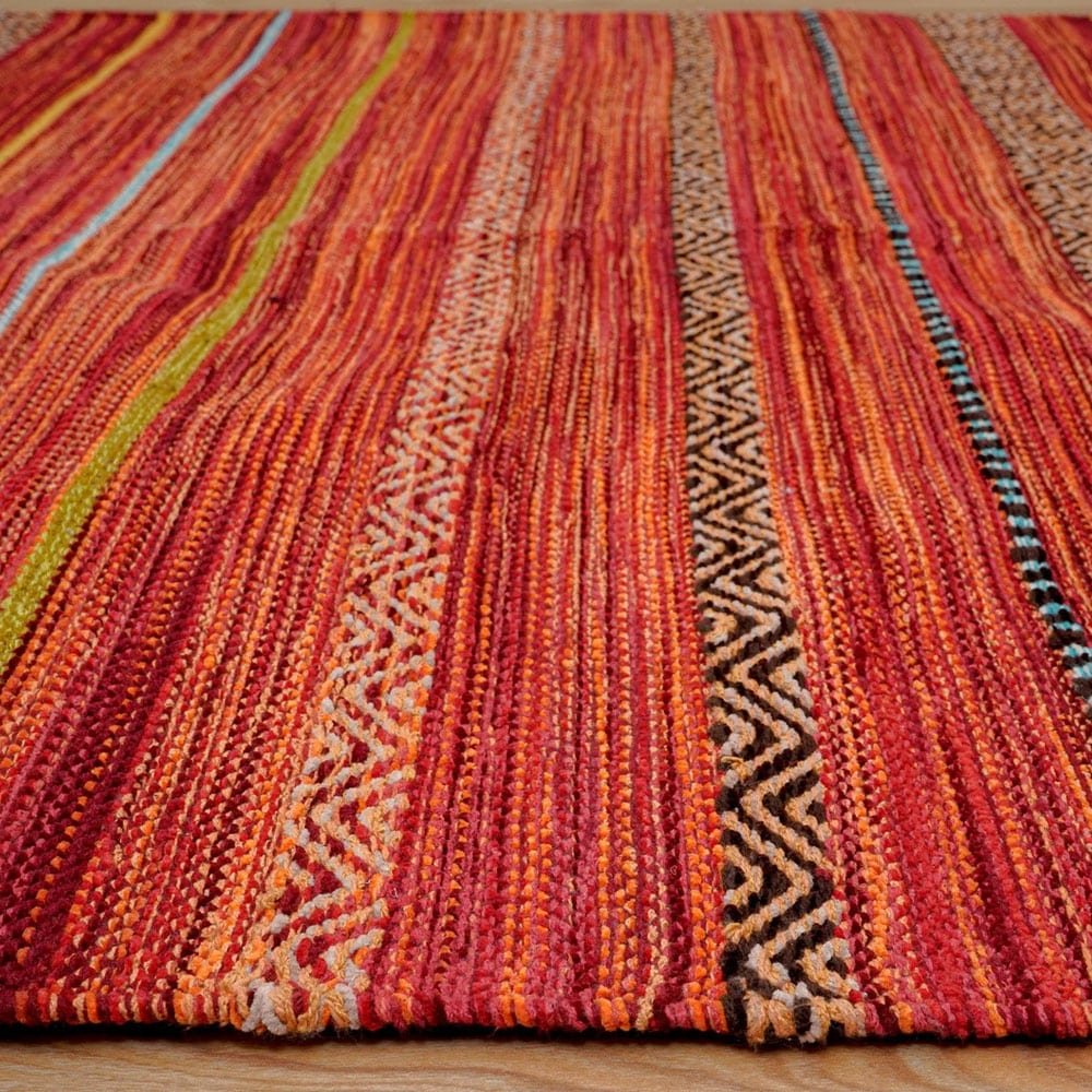 Vintage style red striped kilim rug Vintage style red striped kilim rug