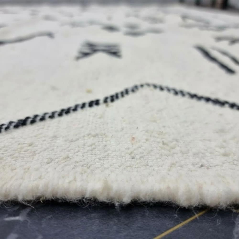 White tribal Berber kilim rug