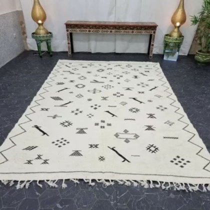 White tribal Berber kilim rug